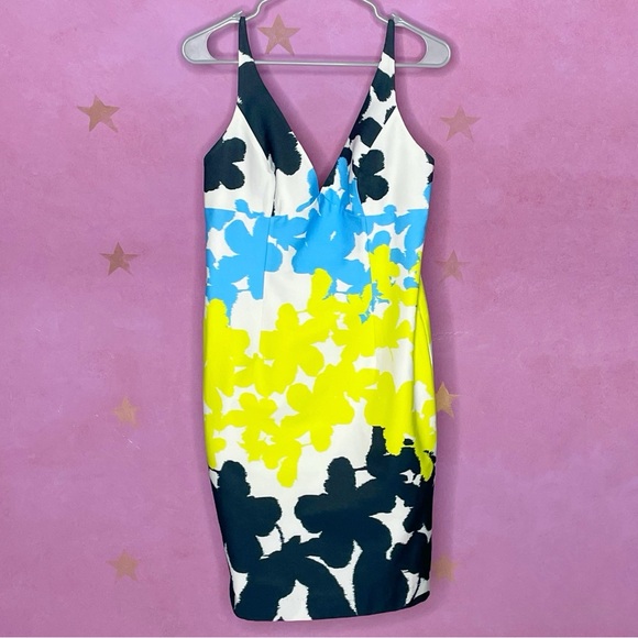 Milly Liz Sleeveless Floral Print Sheath Dress Size 8 Wedding Guest Party Summer - Picture 1 of 12